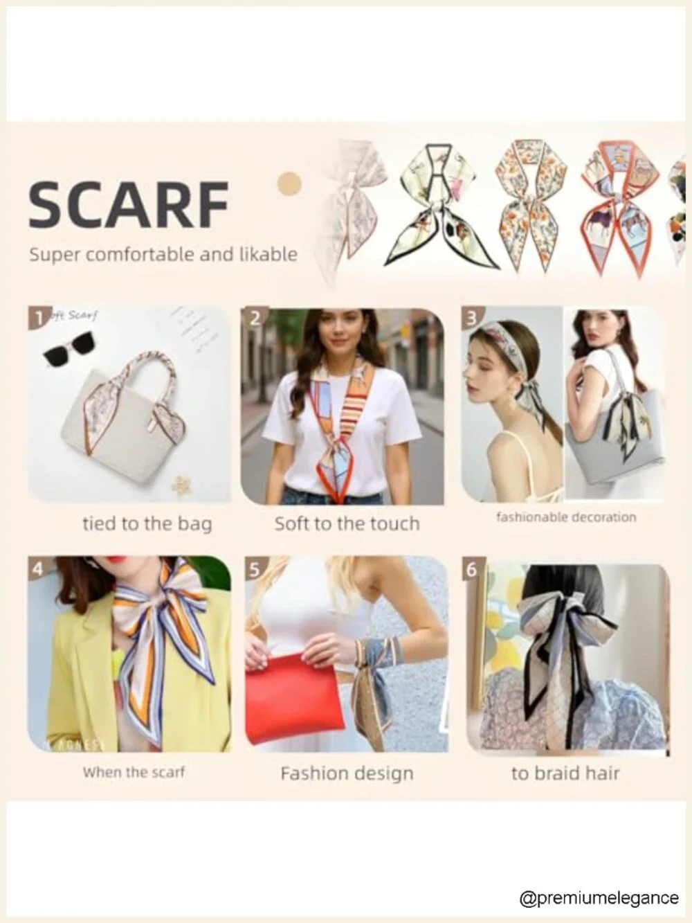 Silky Long Fashion Scarf for Women, Multipurpose Head Scarf & Neck Scarf,